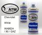 Preview: Chevrolet, White, WA8624 / 50 / GAZ: 400ml Sprühdose + 400ml Klarlack - Set, von ATW Autoteile West.